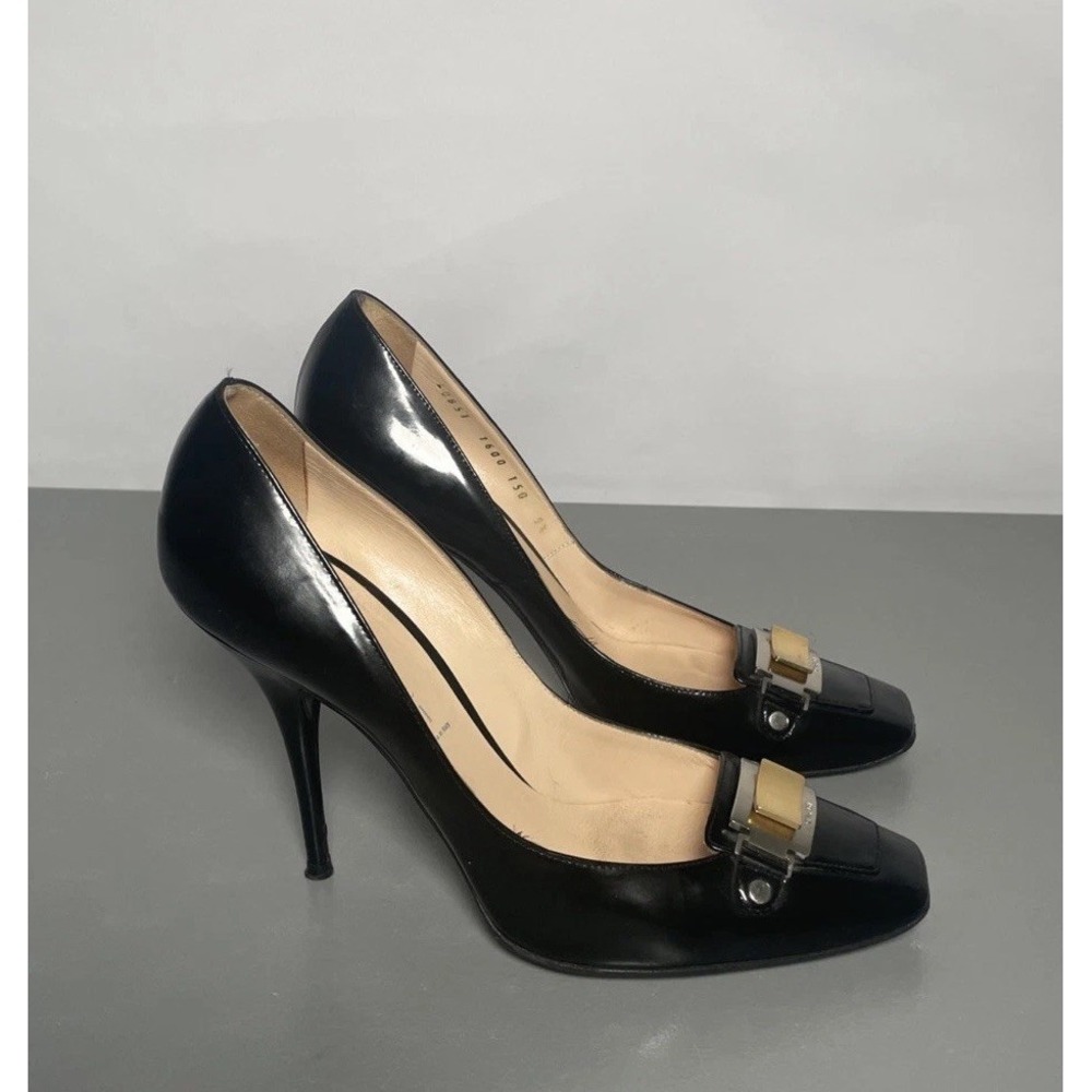 CASADEI Black Patent Leather Pumps Size 9.5‎ B